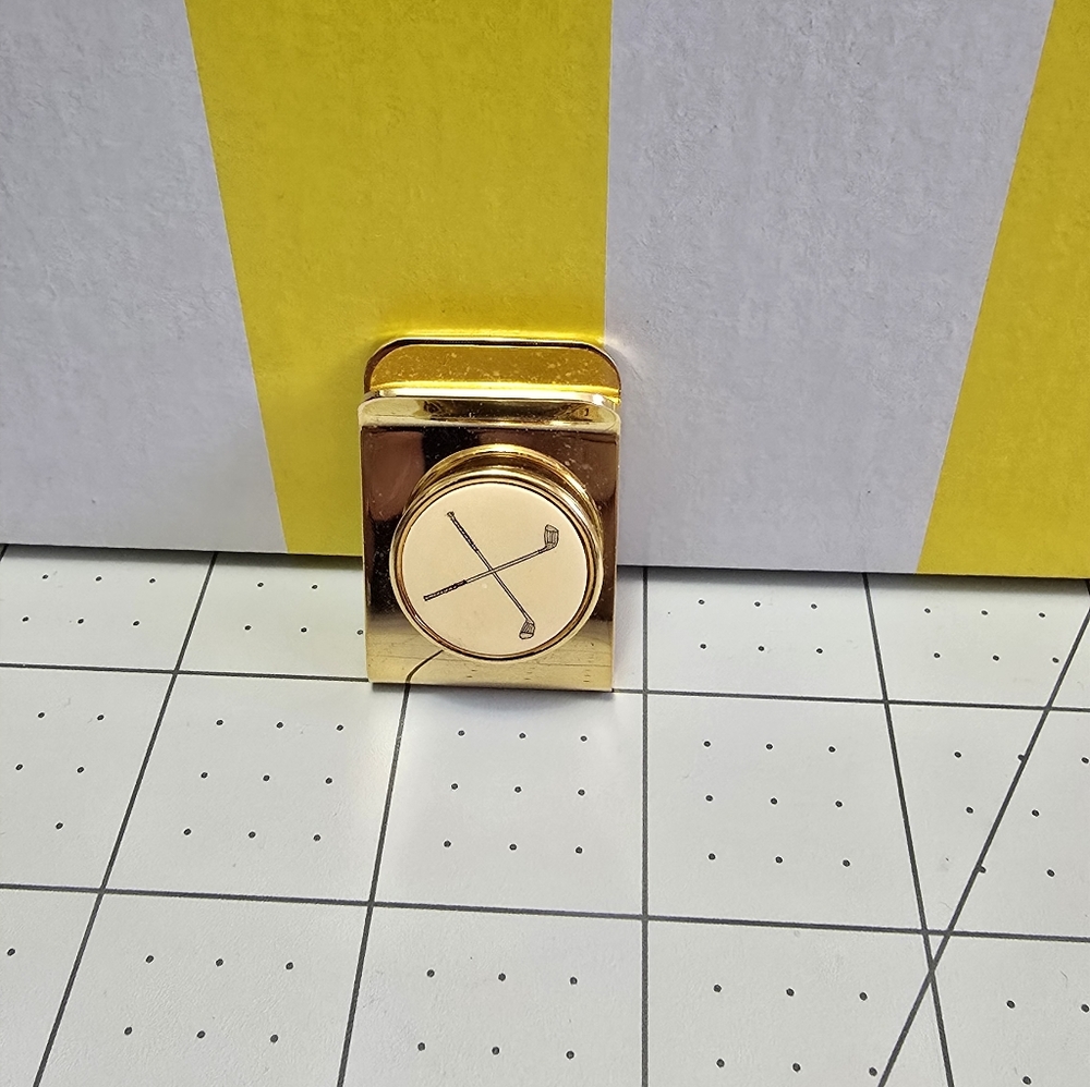 Barlow Gold Tone Golf Club Money Clip